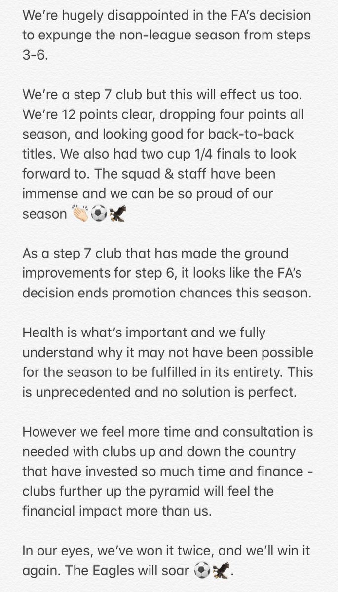 🔊 A message from the Letchworth Garden City Eagles first team management team Jason, Paul and Sean #eagles ⚽️🦅