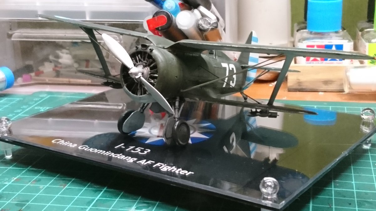J_zerofighter's tweet photo. 台座に載せて、
ICM 1/48 I-153 中国空軍機 完成!
明日ボークスへ搬入します。
間に合って良かった(^_^;)
#ICM #I153 #私とボークス模型大会 https://t.co/wHCOR3yP0W