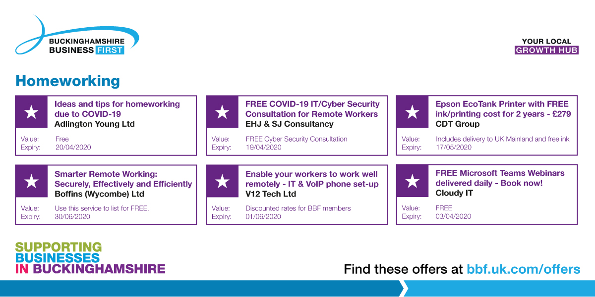 Offers of support from other local businesses are coming in thick and fast. Take a look at what is available to your business here: bbf.uk.com/offers

#Coronavirus #SupportLocal #BusinessContinuity #COVID19