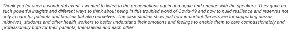 perform4care's tweet photo. Professor Pam Smith kindly sent this comment on #performanceforcare for us to share. Thank you so much! https://t.co/wADtQB3JnT