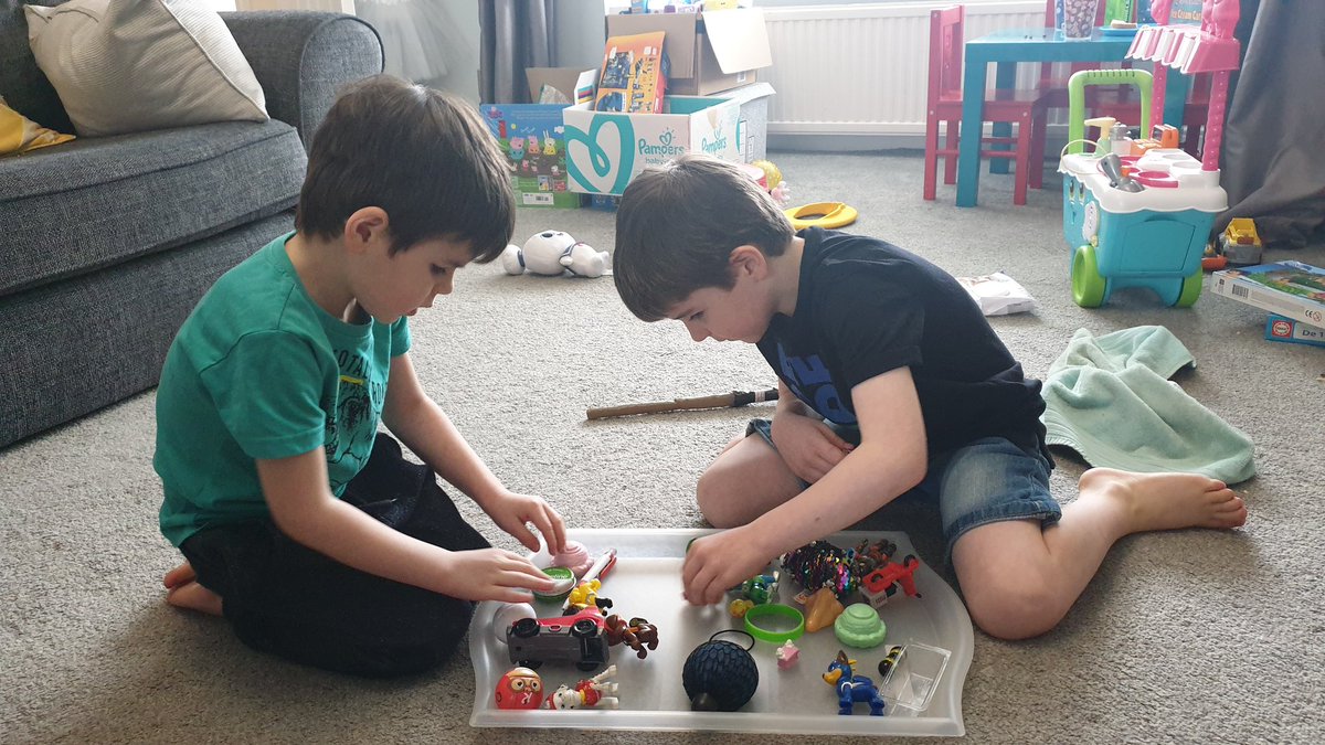 almalloy31's tweet photo. Finn and Alex had a great time playing one of the games from Finn's nursery home learning. They decided to make it extra difficult for the grown ups! 😁 @Strachan_bps @bannps @bannps_nursery_ @IamGrantos1 https://t.co/iEqoEUU5Ec