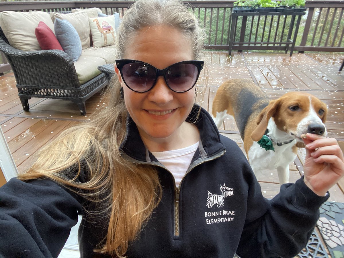 SJKSorenson's tweet photo. @BonnieBraeES Mrs. S misses all the Scotties and Bonnie Brae friends. To pass the time, she’s enjoying extra time training her dog, Juniper. #scottiepride https://t.co/4DCqkKwXqq