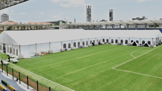doxpostng's tweet photo. Coronavirus: Lagos Converts Stadium To Makeshift Isolation Center (Photos) #COVID19Lagos ,#COVID19Nigeria 
https://t.co/Caq4t9rEyY https://t.co/fAcvENSRc1