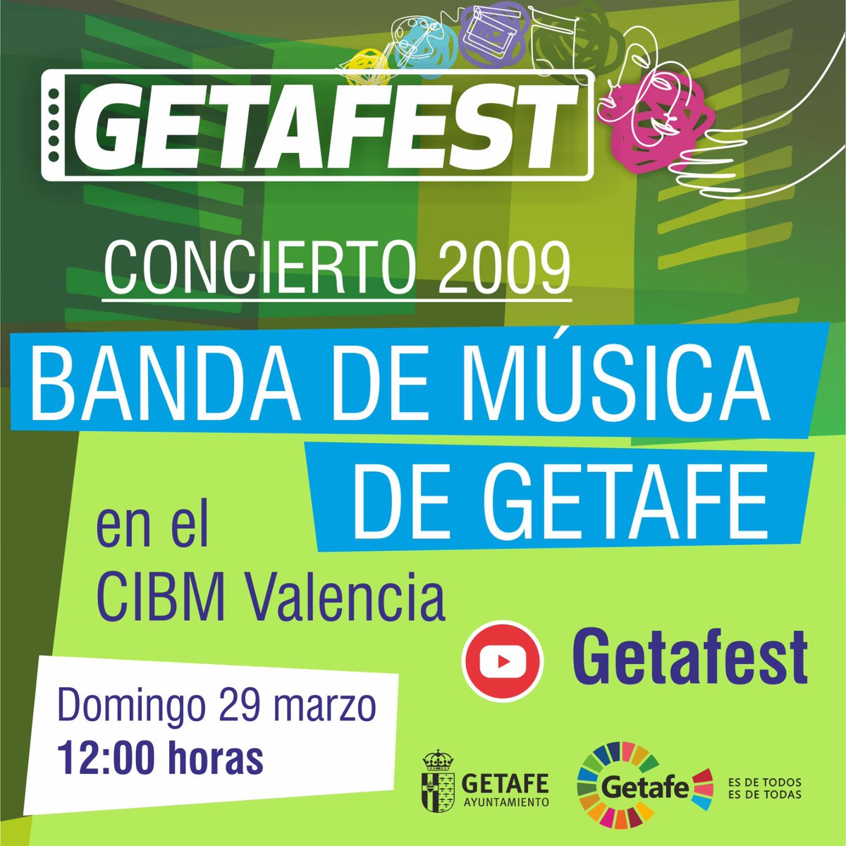 bmgetafe's tweet photo. 🎁 Este fin de semana vuelve #GETAFEST Cultura contra el virus. Y la #BMG participa.
Concierto #CIBMV 2009
🗓️ Domingo 29 marzo 12h
📌 Agéndate, prográmate y comparte
#Getafe #QuédateEnCasa #EsteVirusLoParamosUnidos
#HaciaNuevosHorizontes #TúhacesBanda
#Getafe #Música #Cultura https://t.co/jIlclBcAL5