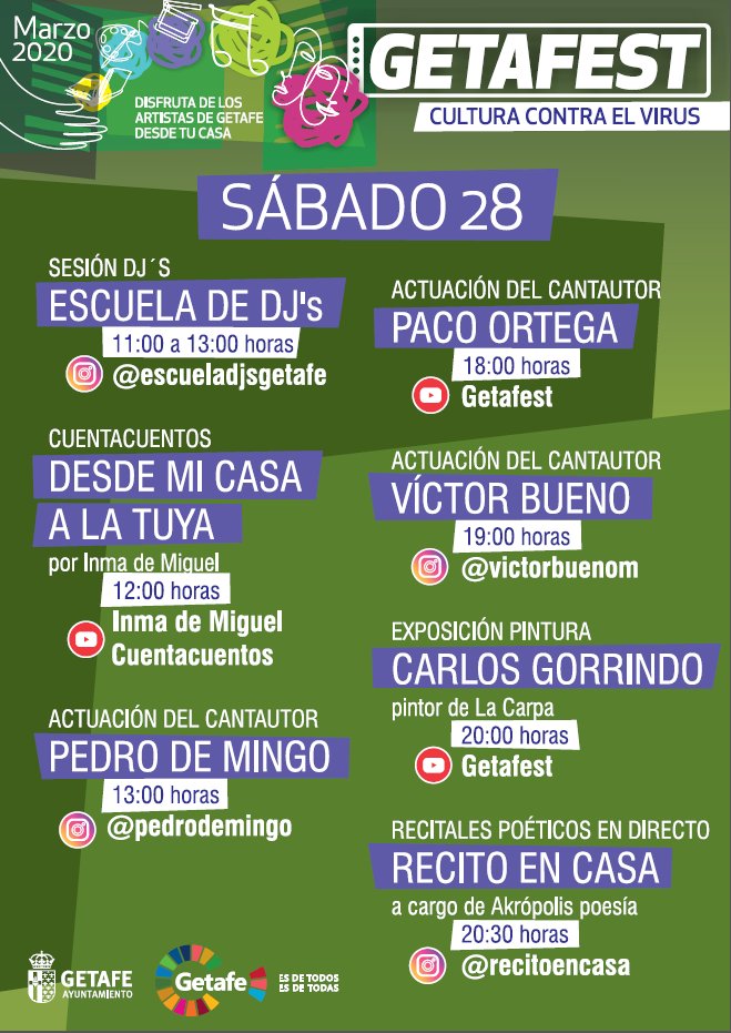bmgetafe's tweet photo. 🎁 Este fin de semana vuelve #GETAFEST Cultura contra el virus. Y la #BMG participa.
Concierto #CIBMV 2009
🗓️ Domingo 29 marzo 12h
📌 Agéndate, prográmate y comparte
#Getafe #QuédateEnCasa #EsteVirusLoParamosUnidos
#HaciaNuevosHorizontes #TúhacesBanda
#Getafe #Música #Cultura https://t.co/jIlclBcAL5
