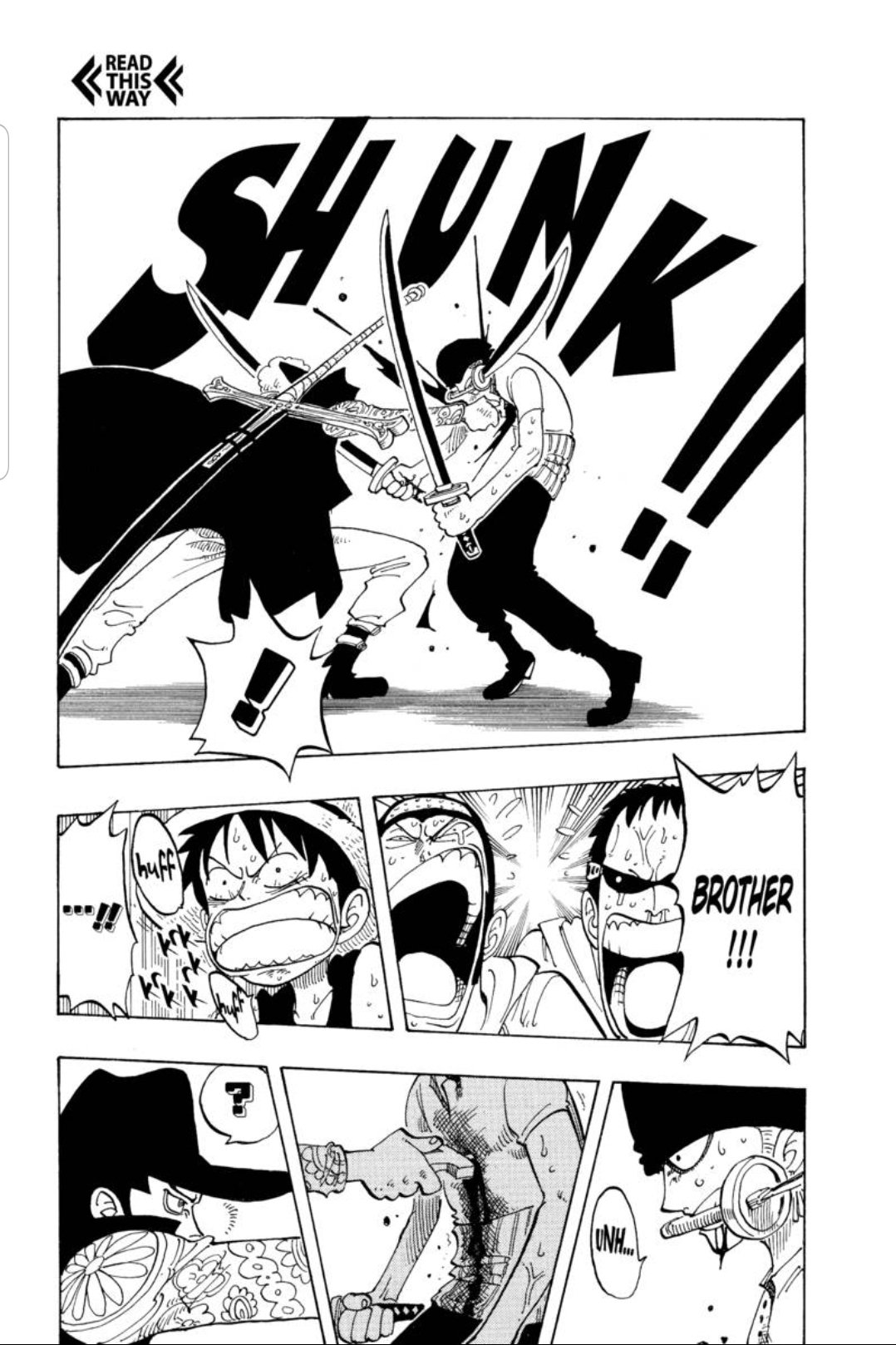 Allonashareetv Doing My Regular Morning One Piece Manga Readings And Just Came To This Part And My Stomach Did A Turn Zoro Vs Mihawk And Though This Hurt Seeing Reading