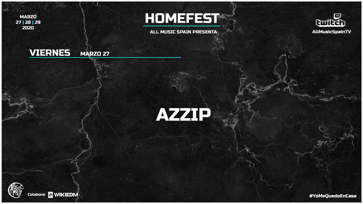 #AllHomeFest || ¡Llega el momento de <a href="/azzipmusic/">Azzip</a>!

¡Tercera sesión de hoy!

twitch.tv/allmusicspaintv

#YoMeQuedoEnCasa