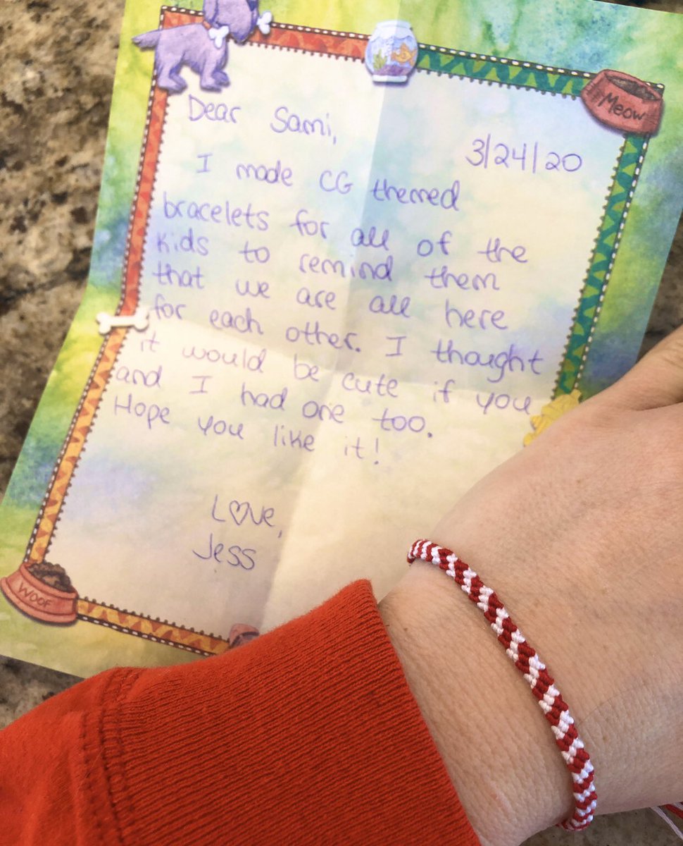 Received a beautiful piece of mail today, perfect timing for CG spirit day! Thank you <a href="/DepughJess/">Jess DePugh</a> for making these amazing <a href="/CenterGroveES/">Center Grove</a> themed bracelets to keep the class connected!! 🥰❤️