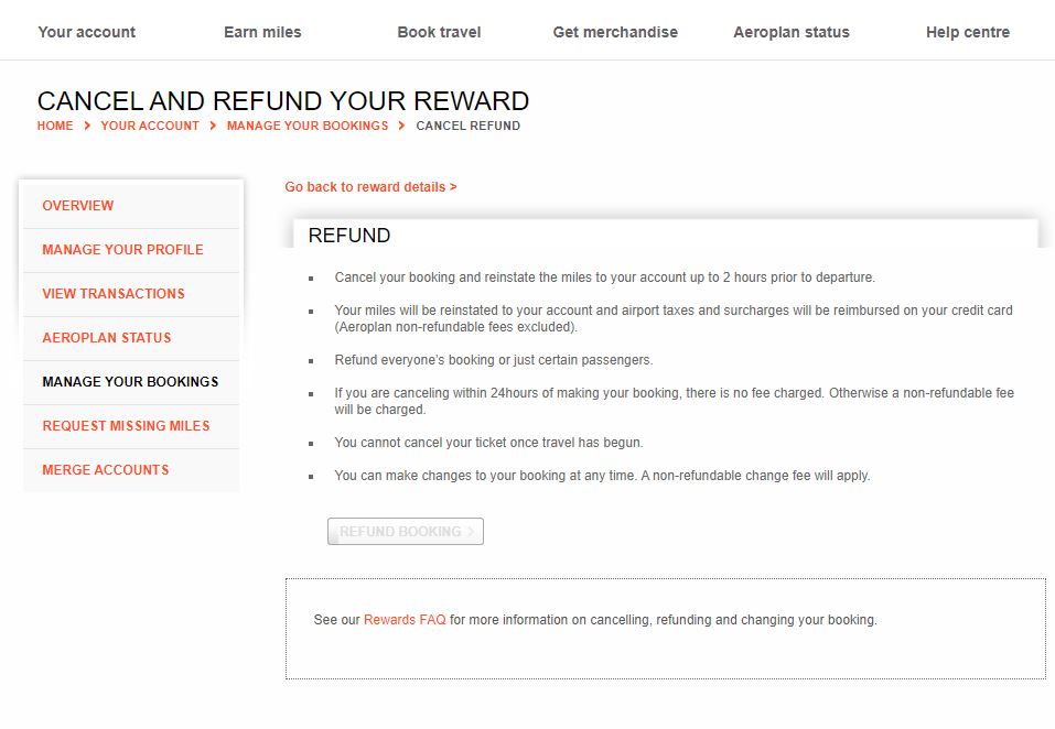 nanferrer's tweet photo. @Aeroplan you send me an email telling me I can cancel my flight online look at how you disabled the refund button, I have been on hold for a total of 7.5 (over 3 days) and get disconnected Can you help? https://t.co/NuJ6LyPqCh