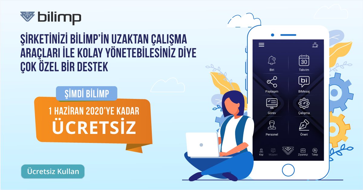 Bilimp ile #uzaktançalışma çok kolay. 

Üstelik 1 Haziran 2020'ye kadar tamamen ücretsiz...

bilimp.com

#SiberGüvenlik #SanalAsistan #Bilimp #OfisYazılımı #İletişimYönetimi #BelgeYönetimi #SüreçYönetimi #Verbis #VerbisKayıt #KoronaVirüs #evdençalışma #homeoffice