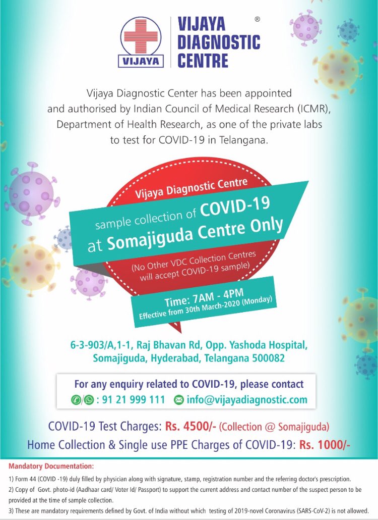 Aashish On Twitter Thou Centre Has Given Covidー19 Testing Permission To A Private Lab But Telangana Govt Has Decided To Not Allow It We Don T Want The Private Loot Said Telangana Cm