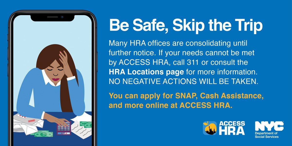GrantAssociates's tweet photo. Did you know with ACCESS HRA all you need is your phone to apply for SNAP or cash assistance? It's easy! Apply today at https://t.co/1gOsrbEadN and #SkiptheTrip. #SeniorFoodInsecurity. https://t.co/B8GkETOpoy