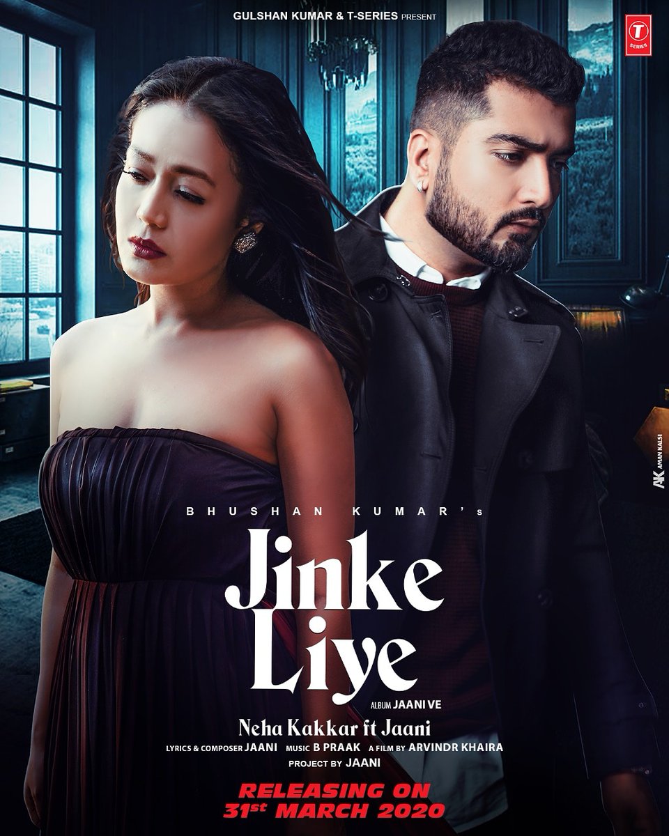 Here’s the first official poster of My album “JAANI VE”.... The second song of this album “JINKE LIYE” with one n only the Melody Queen @iAmNehaKakkar ! Featuring for the first time as a lead,opposite to NEHA ! @BPraak 🔥🎸 @arvindrkhaira 🔥🎥 @TSeries ..