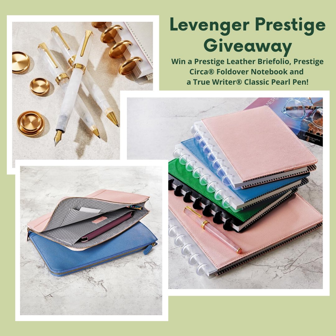 Levenger's tweet photo. ONE lucky winner will win a Prestige Leather Briefolio, Prestige Circa #discbound Notebook & a white True Writer Classic Pearl Pen.
Like & Tag a friend in the comments below for a chance to #win the prize!
EXTRA ENTRY: https://t.co/YDx97S2LYY
Giveaway closes 3/31 https://t.co/4fMcnAPOKH