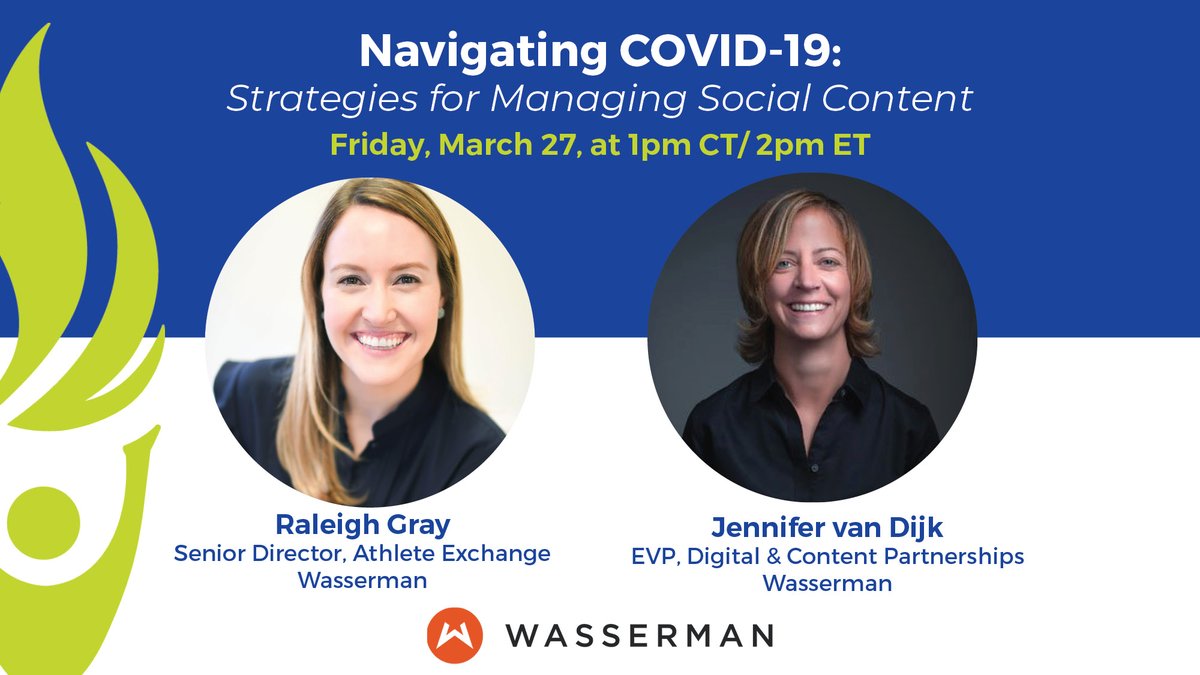 _WomenLeaders's tweet photo. TODAY‼️ Navigating COVID-19: Strategies for Managing Social Content will feature @vanDijk and @RAGrayUSA of @Wasserman discussing  how to navigate and engage on social media during COVID-19. This call is OPEN TO ALL!

Learn more &amp; register 👉 https://t.co/B66W4fDrXq https://t.co/aIEqH78UjV