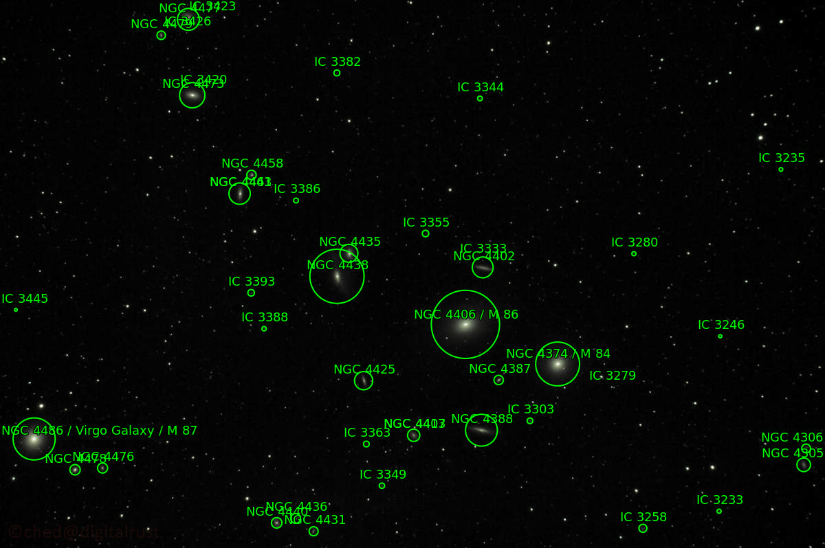 chedcheddles's tweet photo. Last nights image of "Markarian's Chain"
approx 90 mins of 2 minute subs. https://t.co/gYwDZYUdsl