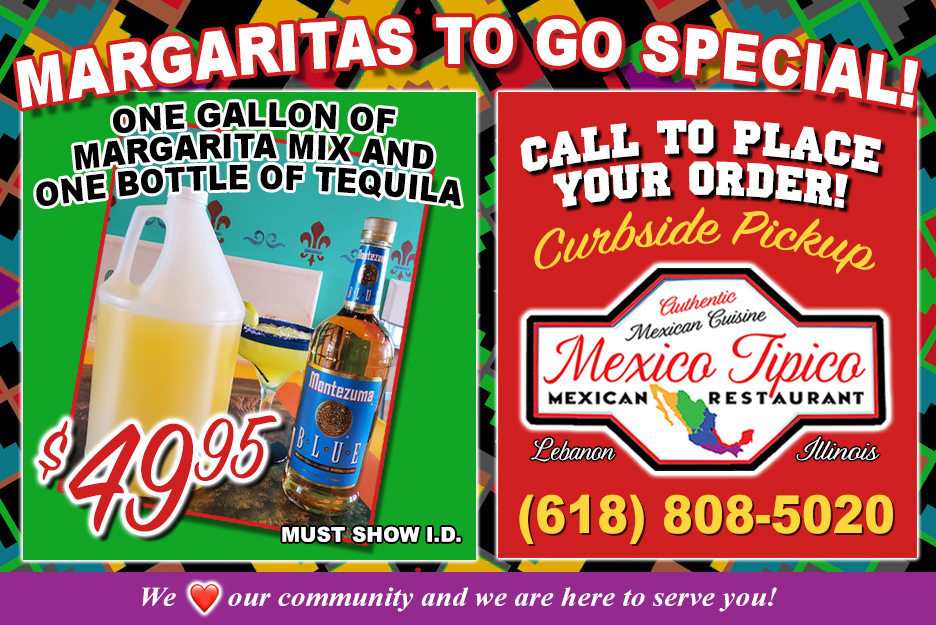 MexicoTipicoLeb's tweet photo. GET YOUR MARGARITAS TO GO with our MAKE IT AT HOME kit!!!! We open at 11am! @MexicoTipicoLeb  #LebanonIL #Mexican #BuyLocal https://t.co/wWCzQ8HYYI