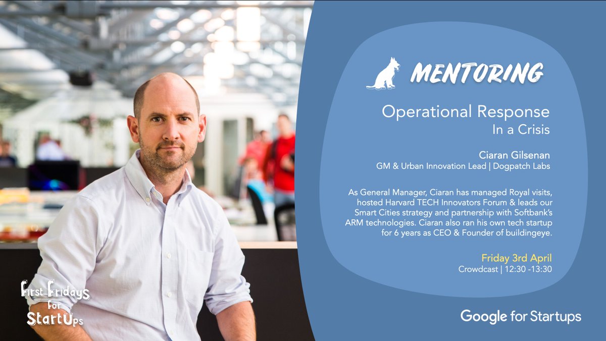 dogpatchlabs's tweet image. Need 1:1 advice on how to adapt your startup to the &apos;new normal&apos;?

Secure 1:1 mentoring from Financial  &amp;amp; Operational Planning @DogpatchLabs, to VC Funding @SureValley, to Digital Marketing &amp;amp; Mobile Dev @Google at #FirstFridaysForStartups.
 
Apply: dogpatch.click/mentorlist