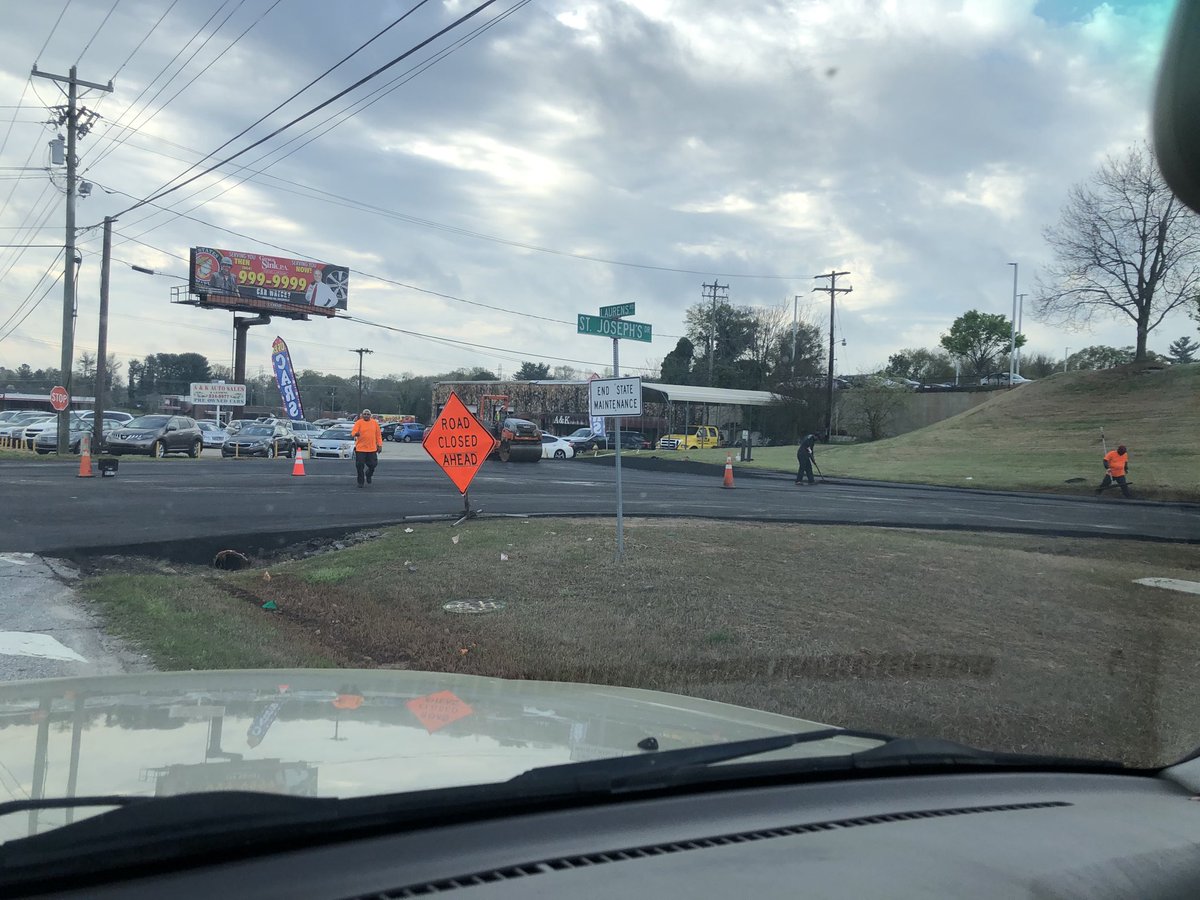 They are actually paving the road going to ⁦<a href="/SJCS_Greenville/">St. Joseph's Catholic School</a>⁩ !!  Previously one of the worst roads in the state.  Thank you so much to these workers!!!  Very much appreciated by many daily drivers.