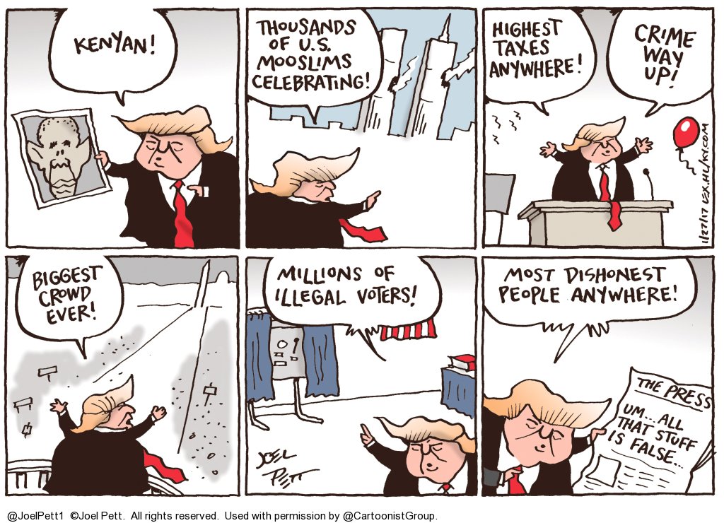 FreeSpeechToons's tweet photo. #TrumpCampaign sent letter to TV stations airing ad critical of #DonaldTrump.
Claim ad implies maliciously that #DonaldTrump called #Coronavirus a #hoax.
The ad uses footage from 2/28 rally during which Trump says this.
Cartoon by @joelpett1 
#FreedomofSpeech #FreedomofthePress https://t.co/5ayYQHH8Hp