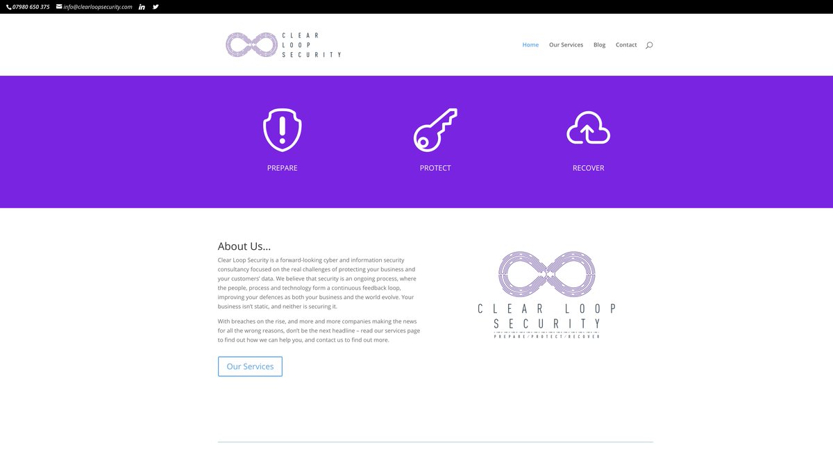 We are delighted to have launched the brand new website for Cyber Security and Information Consultants <a href="/clearloopsec/">Clear Loop Security</a>
clearloopsecurity.com
