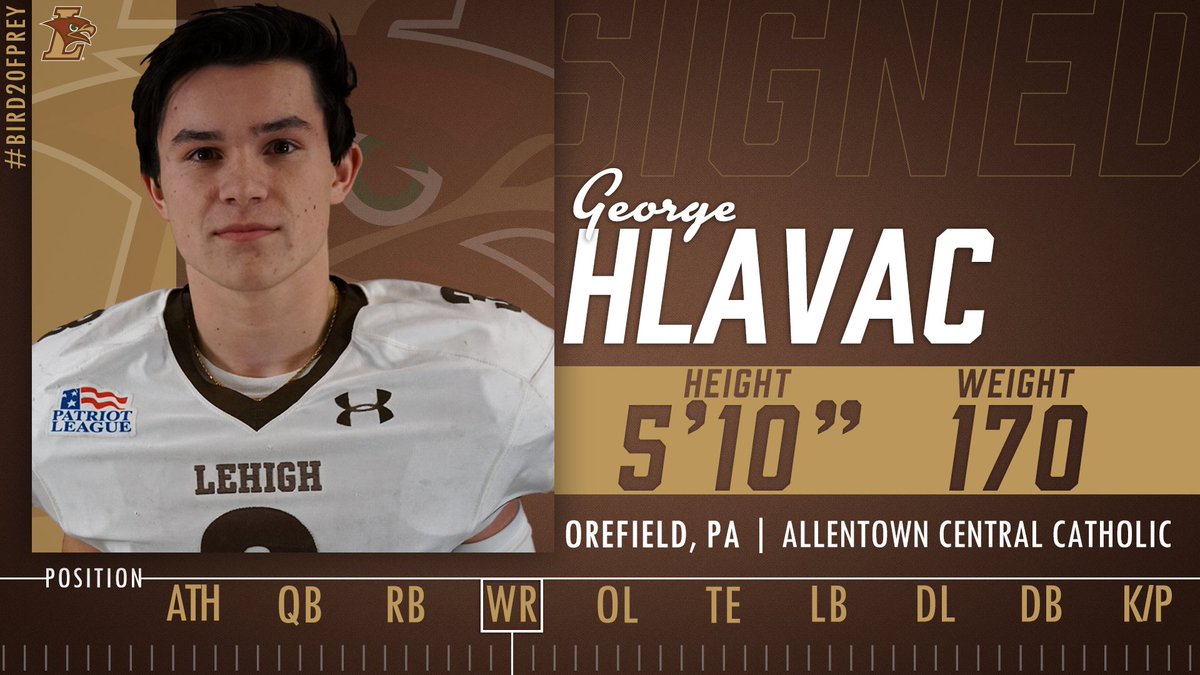 LehighFootball's tweet photo. "Hometown Hero Hlavac" need I say more! Fired up to have this play maker join the Flock! #HuntWithUs #BeGreat https://t.co/W33cSVjmWb