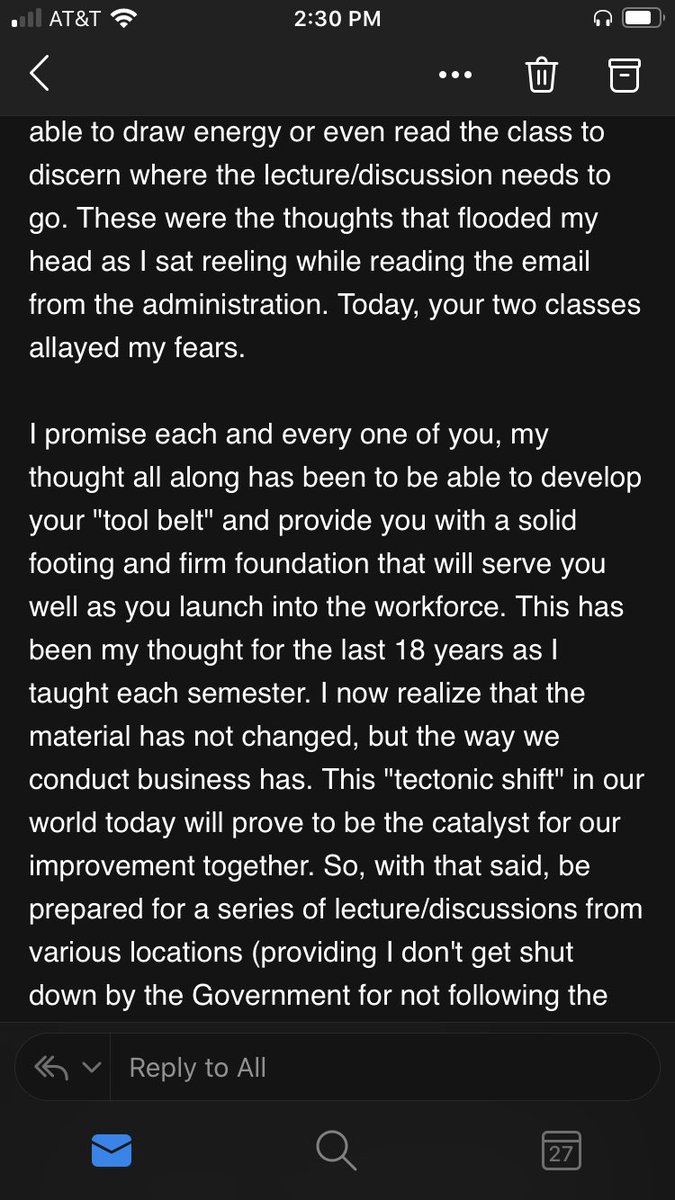 ky13mc's tweet photo. Emails like this from @TCU professors &amp; VBo’s YouTube videos are the positivity that keep student’s hopes up in times like these. #TCUtogether #LeadOn https://t.co/J9jNdJr8Wn