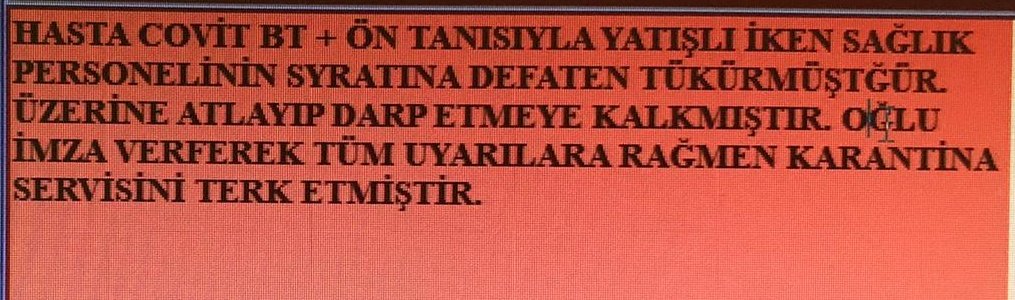 kardiyobey's tweet photo. COVID şüphesiyle yatan hastanın sağlık çalışanlarının yüzüne tükürmesi. 

Bu şartlarda sağlık çalışanlarına daha büyük nasıl bir kötülük yapılabilir bilemiyorum. https://t.co/dycjVfMC8V