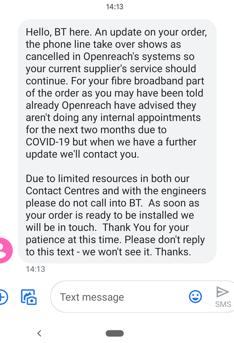 willabyblen's tweet photo. @TalkTalk This is the text I received that states my service with talk talk should resume as normal https://t.co/75fpar8Yhl