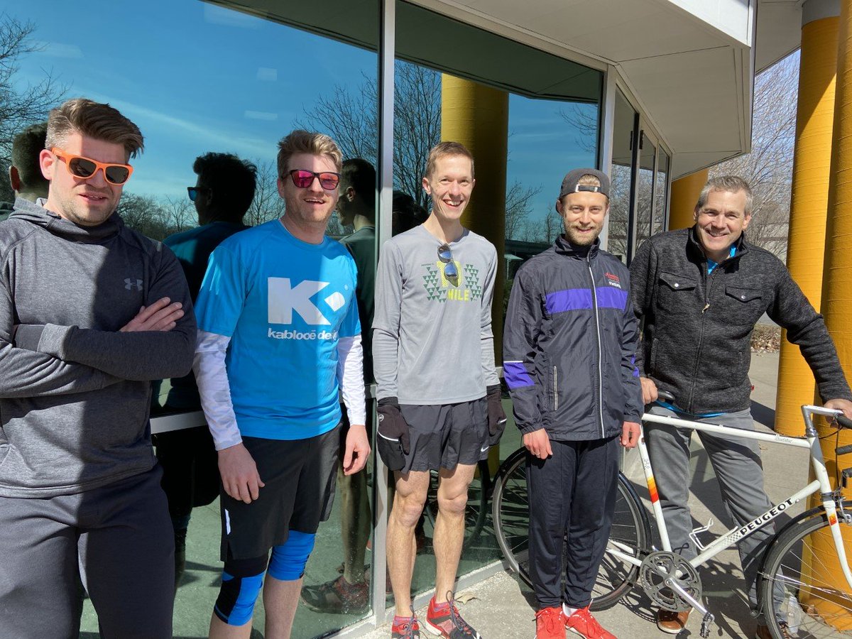 KablooeDesign's tweet image. Kablooe&apos;s Friday Run Club is hitting the pavement individually today - here&apos;s a pic from a couple of weeks ago before home offices became the norm. #runclub #worklife #kablooedesign #engineerlife
