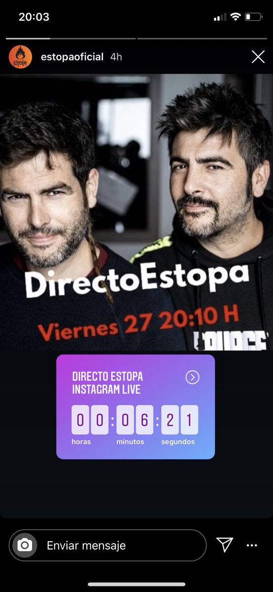 No te pierdas en 5 min el directo de ⁦<a href="/estopaoficial/">Estopa</a>⁩