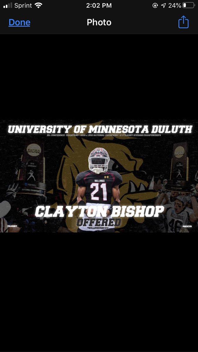 claytonbishop21's tweet photo. Excited to announce Iโve received an offer to play at the University of Minnesota Duluth! @CoachMcLin @Coach_Hoff_67 @McNamaraRivals https://t.co/jhlwWq0mBF