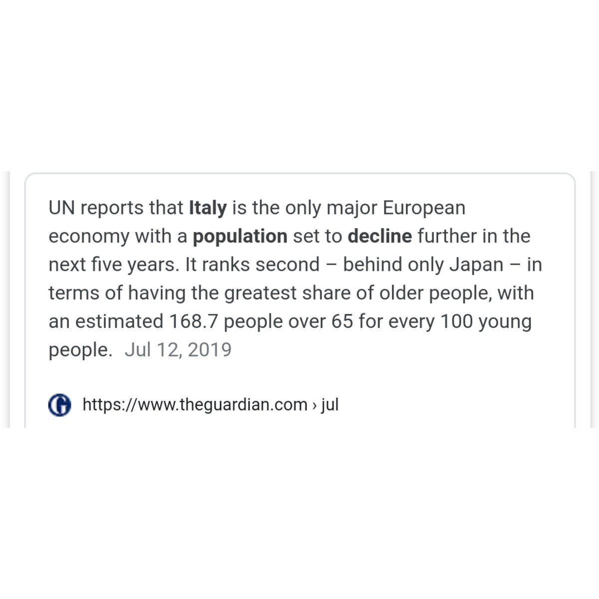 domnic_mike's tweet photo. The reason why Italy loses so many lives to #COVID2019 is tha the old to young ratio being 169:100 approx., . All lives are same yet science has its own fact.

#FightAgainstCOVID19 #CoronaOutbreak
@Vijayabaskarofl @WHO @proyuvraaj @rameshlaus @sri50 @timesofindia https://t.co/Lp1UrPBZ9f