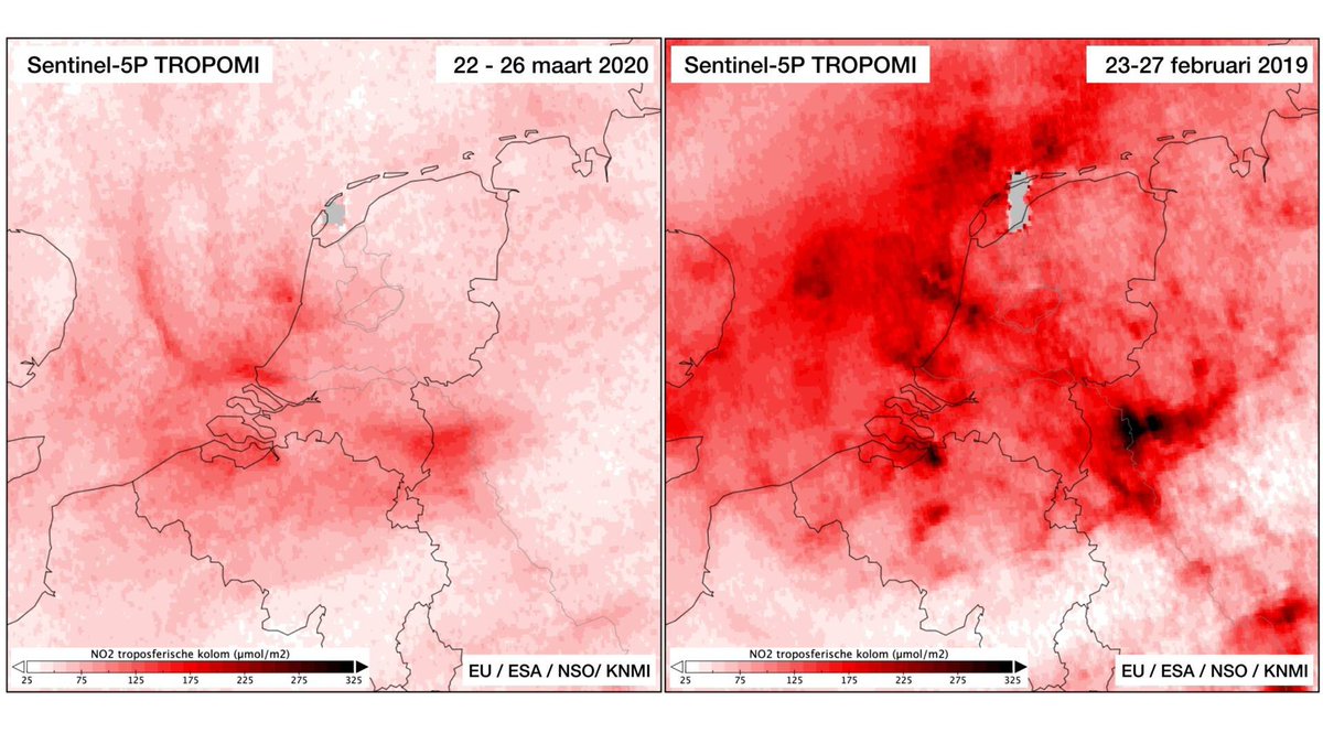 fietsprofessor's tweet photo. Air quality in the Netherlands improved with 20-60% in only two weeks of partial lockdown. Unprecedented!

We have to have very, very good reasons to decrease that quality with 60% when all this is over...
(source: https://t.co/pW5XkX9Y7J) https://t.co/39nBWWaFgE