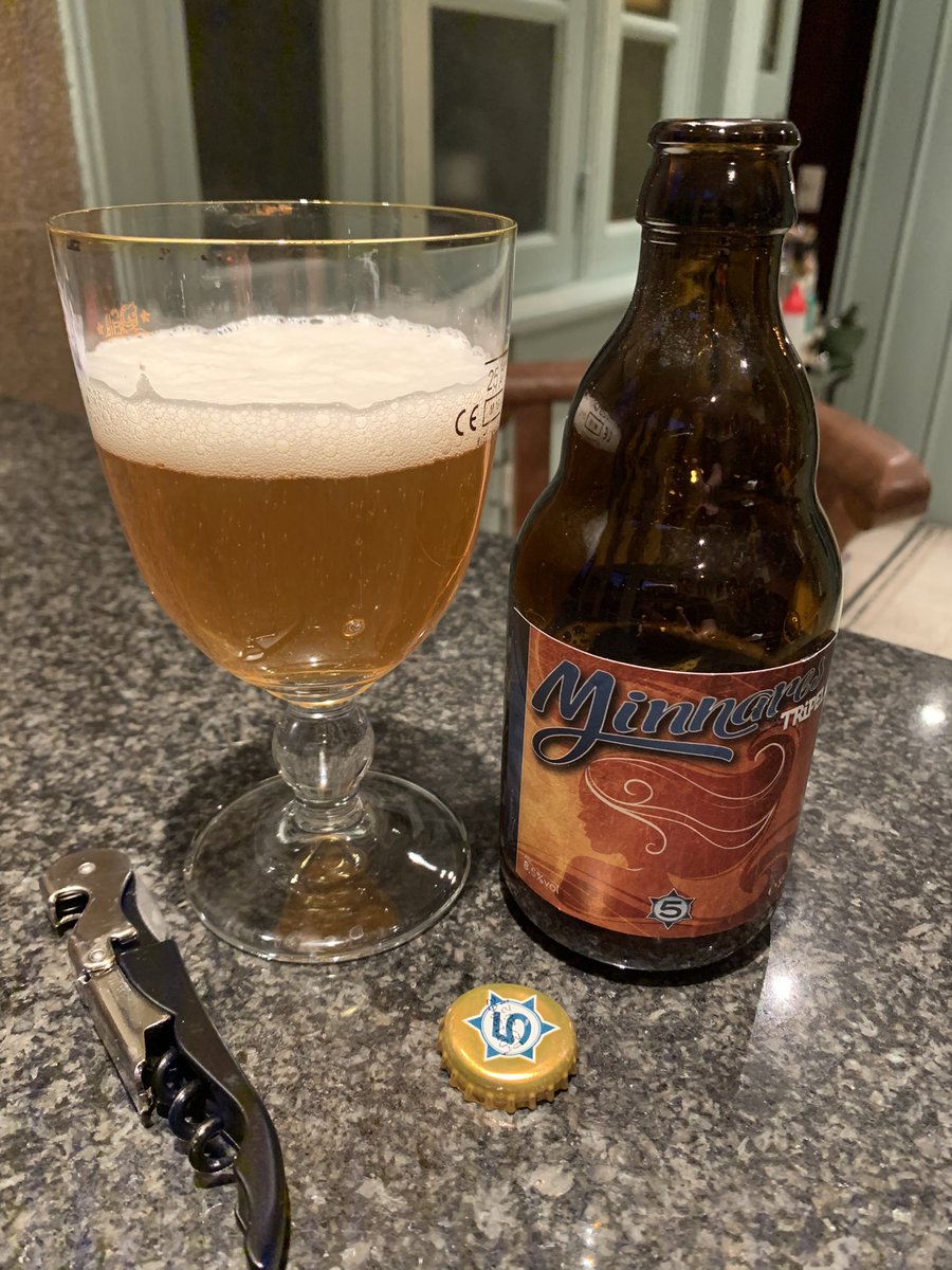 flynn_val's tweet photo. Late again 😞 for #virtualdrinkingbuddies - tonight’s #beer Minnares 8.5% #belgiumbeer. Pleased that we’re 7 days precautionary #TotalIsolation tonight 👍 @DF_David_Flynn #SocialDistancing #COVID19Belgium #WashYourHands #PhysicalDistance @rafiodice https://t.co/LmZcLw36uW