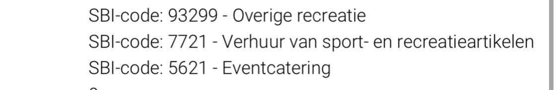 <a href="/RVO_Nederland/">Rijksdienst voor Ondernemend Nederland</a> hoe kan het dat wij niet in aanmerking komen voor de tegemoetkoming met deze SBI codes? Wat een rigide besluitvorming! Onze agenda is leeg! Alles is geannuleerd! Zo gaan we wel kapot! #rvo #tegemoetkoming #nos #coronavirus #SBIcode <a href="/ds_Achterhoek/">deStentor_Achterhoek</a> <a href="/NOS/">NOS</a> <a href="/telegraaf/">De Telegraaf</a>