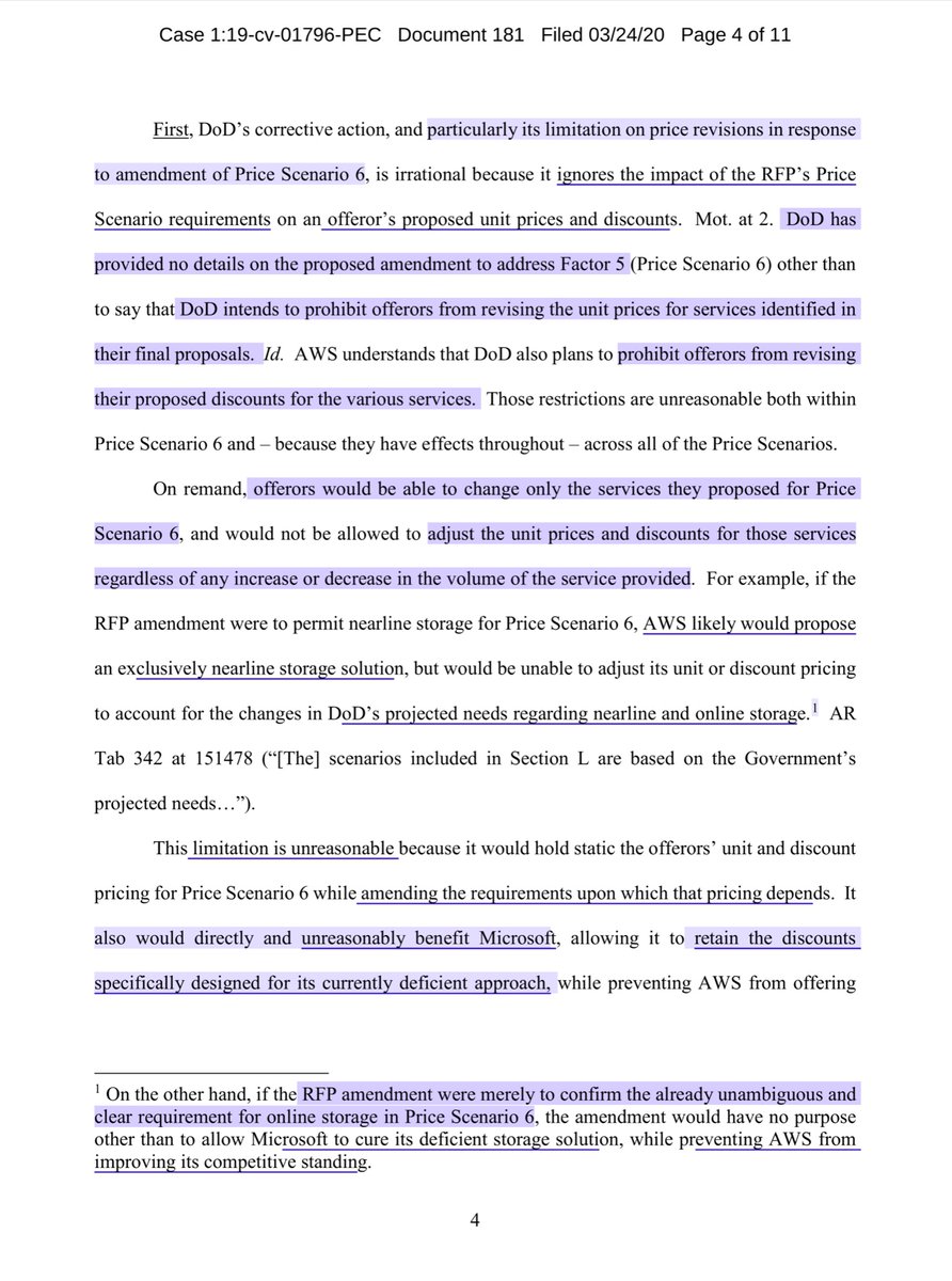 F. A. R. isn’t elective, it’s a freaking mandate - sure you could make a decent counter argument via T.I.N.A but that doesn’t obliviate the fairness & reasonableness doctrine.How is it possible that the DOD made it worse by favoring Microsoft above ALL else?Gawd the mendacity