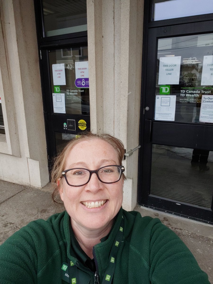 MySeamone's tweet photo. Spent time today as the Kentville TD entrance ambassador.  Managing social distancing like a BOSS BABE! 😍
@CatGagnon1 @CjLeigh_TD https://t.co/5Ie61GrOaf