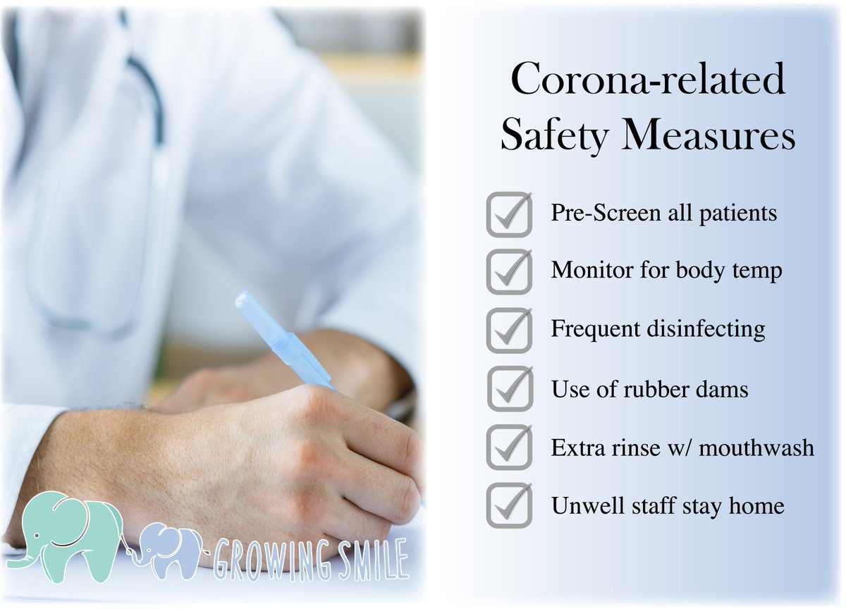 Growing Smile Pediatric Dentistry continues to closely monitor the latest developments regarding the COVID- 19 to ensure we are following recommendations from health authorities. We are committed to your safety, and the safety of our staff.

growingsmiledental.com/corona-related…
