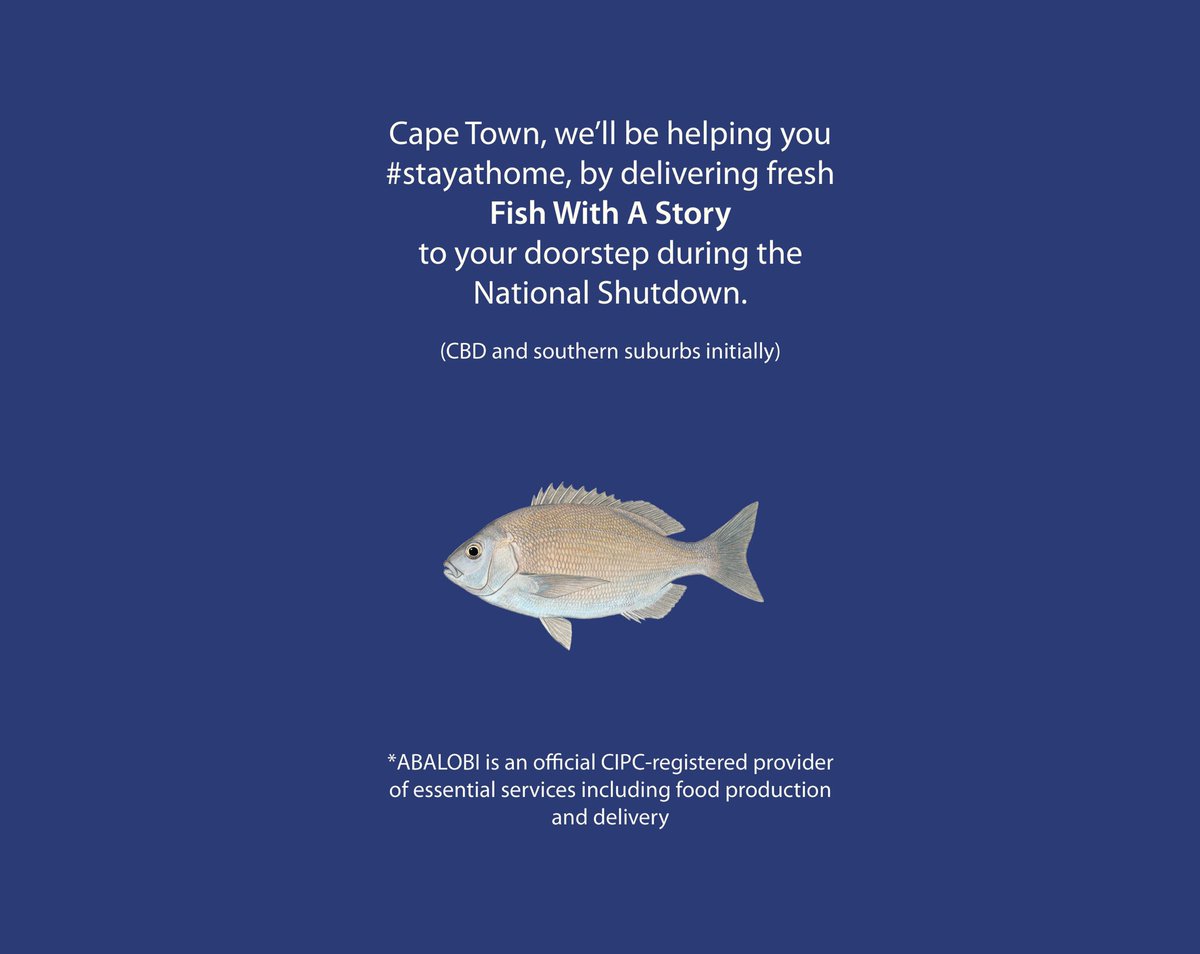 abalobi_app's tweet photo. #CapeTown you can #stayathome &amp; order fresh #fishwithastory for home delivery during #SAlockdown to help #smallscalefishing communities!

We’re an official CIPC-registered provider of essential services including food production &amp; delivery.

📱App 👉 https://t.co/haY1Q1wilG https://t.co/90OTusFnbF