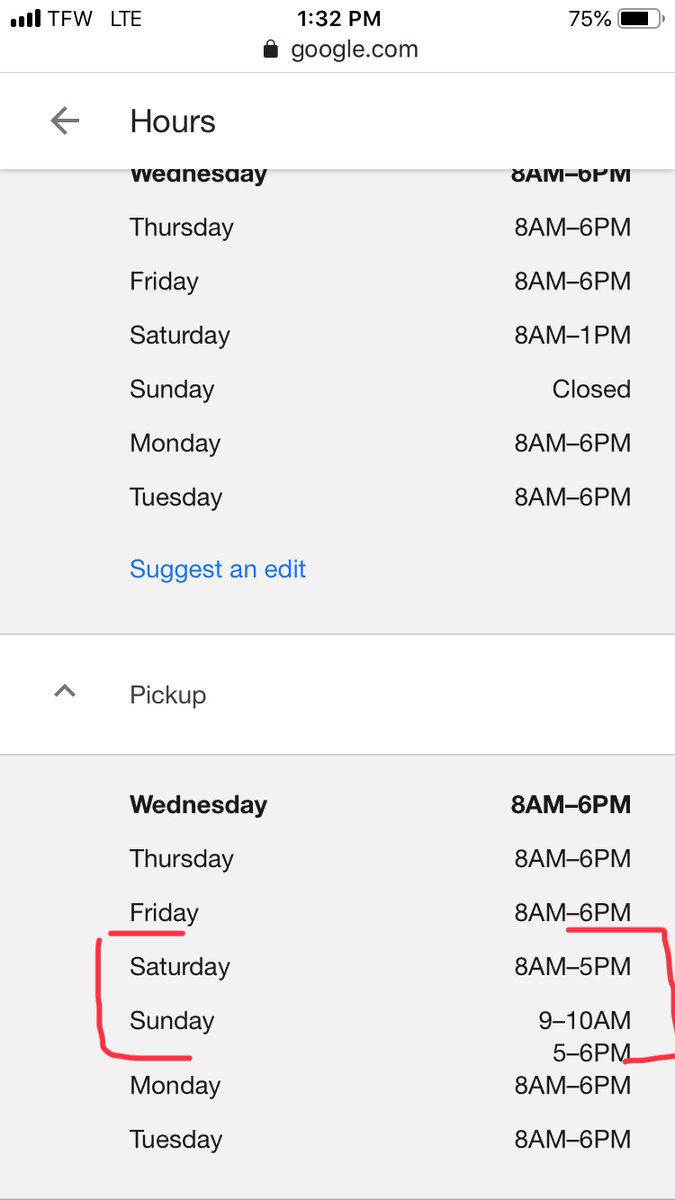 grindflow's tweet photo. @GoogleMyBiz - how do we update this set of hours only appearing in mobile? not within GMB admin, afaict. https://t.co/4kbov691ax