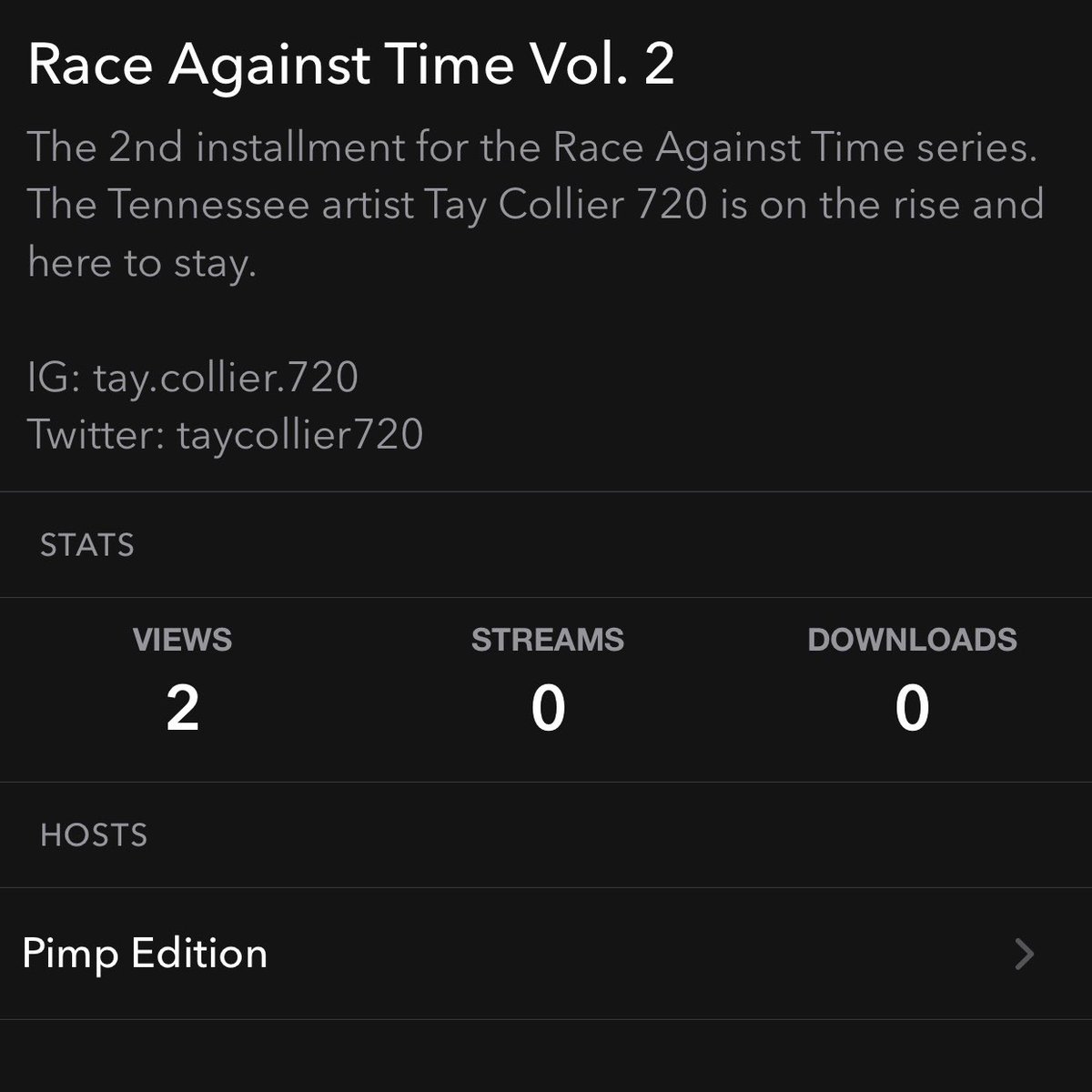 PimpEditions's tweet photo. @taycollier720 “RACE AGAINST TIME VOL 2” Hosted By @pimpedition Drops 3/29 on @spinrilla!

Link » https://t.co/qwLpWbe20W

#mixtape #spinrilla #dj #djs #rap #newmusic #raceagainsttime #mixtapes #hiphop #rap #jacksontn https://t.co/4pYxyxqsdb