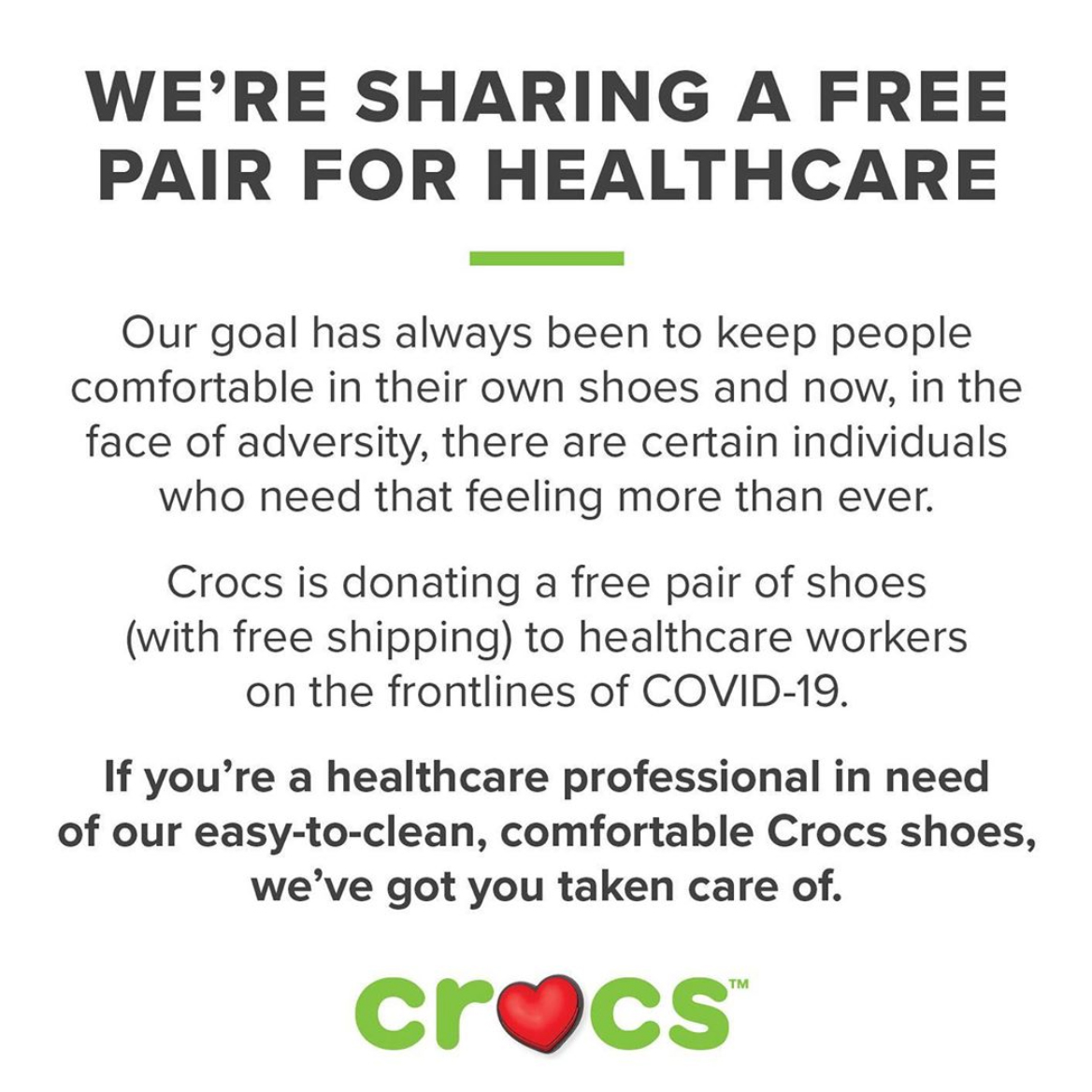 crocs for healthcare heroes