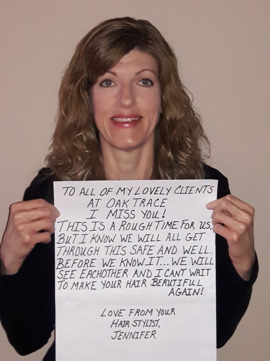 PSSalonandSpa's tweet photo. Our PS Pro Jennifer is sending warm wishes to the residents at Oak Trace! We hope we can see you all in the salon again soon. #hellofromyourPSpro #psproud #seniorliving https://t.co/ifLkMMJMfM