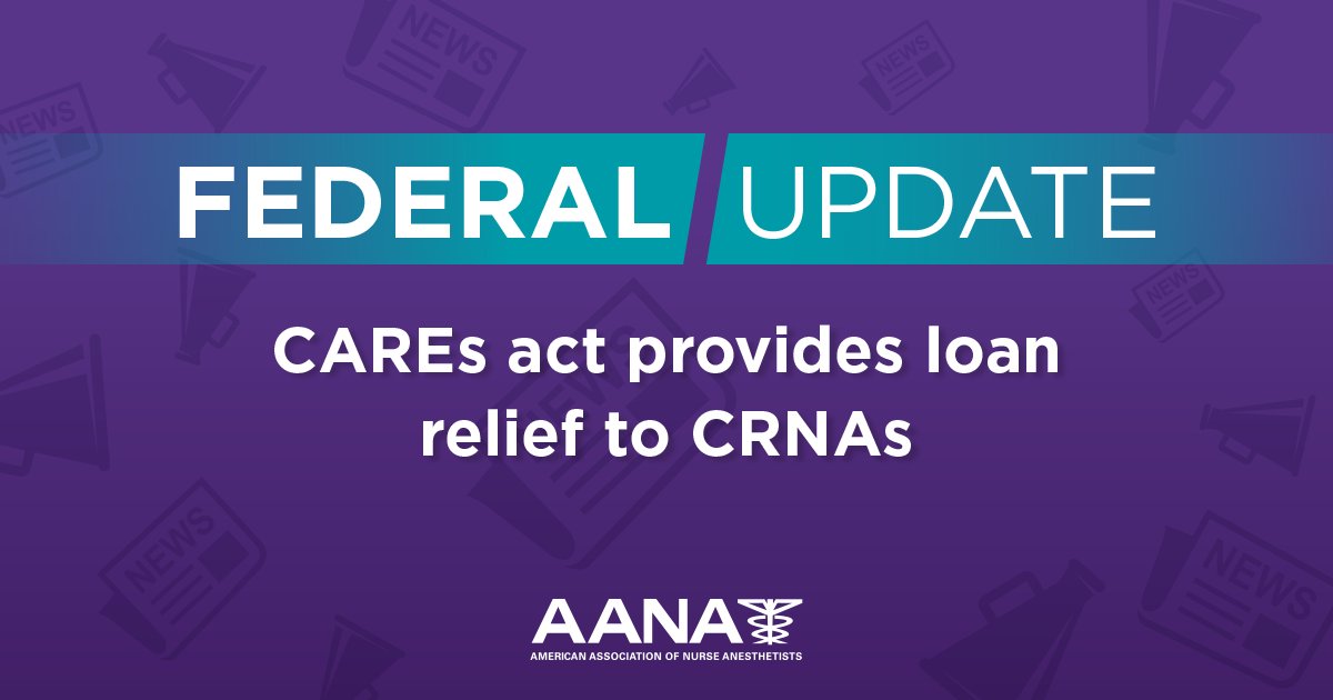 aanacrna's tweet photo. Now that the House has passed the CARES Act—the largest relief package in modern history—what does this mean for #CRNAs? The AANA has put together a one-pager to show how the CARES Act can help you. https://t.co/H9UFfQM7Yf https://t.co/Zjqs3Wr4yd
