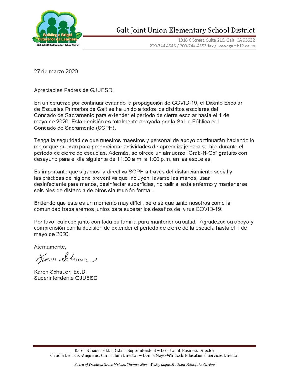 GJUESD's tweet photo. @GJUESD We appreciate your support and understanding with the decision to extend the school closure period up to May 1, 2020.  #GrowingAndLearningTogether @SuptSchauer  https://t.co/PHEJmv7JYM https://t.co/uJoAkOINxh