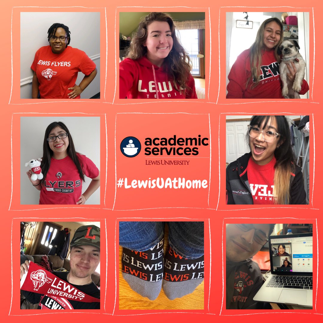 Happy #flyerfriday from the Academic Services department! Share a photo with us in your favorite lewis gear! #LewisUAtHome #FlyerRedFriday #Lewisu #Lewisu_as