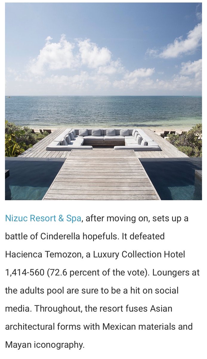 Bennett_Mercado's tweet photo. NIZUC Resort &amp; Spa is in the Elite Eight for “The Most Instagrammable Hotel in the World 2020” by Luxury Travel Advisor Voters. Please help vote them into the finals by March 30: https://t.co/yhVDkf1nyf https://t.co/ovbzuehu4X