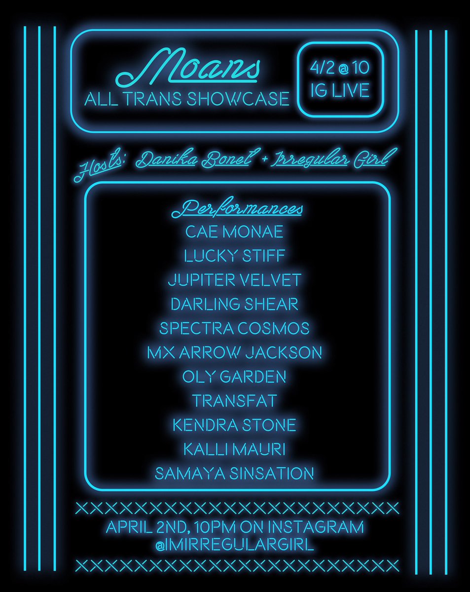 imirregulargirl's tweet photo. And lastly, our digital all trans showcase is next Thursday at 10pm! 
Starring: 
#caemonae
@LuckyStiff2 
@jupitervelvet 
#darlingshear
#spectracosmos
#mxarrowjackson
@mr_olygarden 
#transfat 
#kendrastone 
#kallimauri
@samayasinsation 

Hosted by me and @DanikaStanika 💯 https://t.co/sZJ8vhxt1L