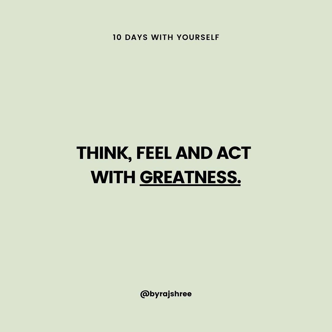 #10DaysWithYourself
4 more days to go.
 ⠀
Join me LIVE on Instagram (handle: byRajshree):⠀
9:30AM PST|12:30PM EST|1:30PM BRAZIL|10:00PM INDIA